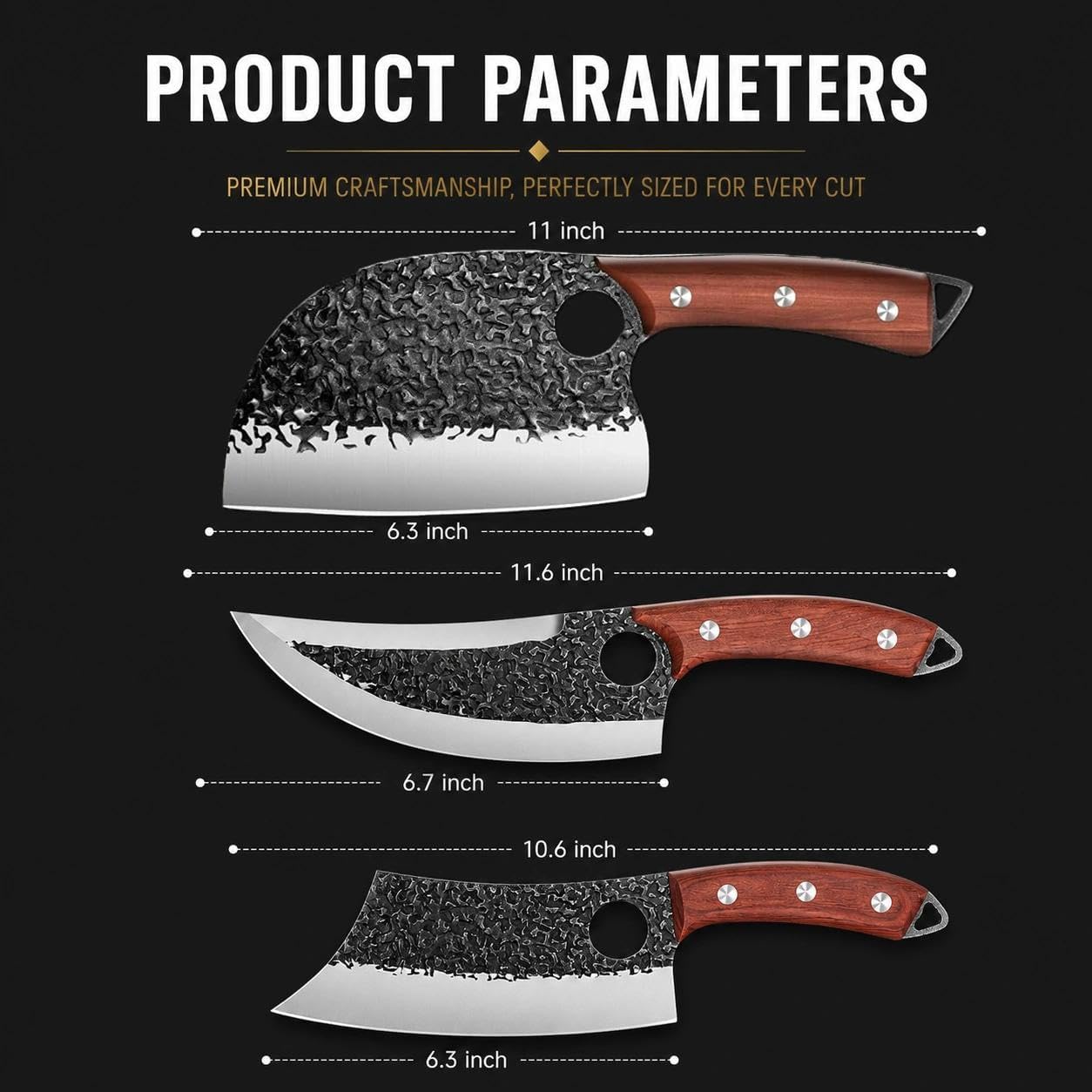 DRAGON RIOT Professional Butcher Knife Set for Meat Processing
